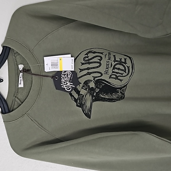 Heroes Motors Motorcycle Sweatshirt. Size Med. Unisex - Picture 4 of 11